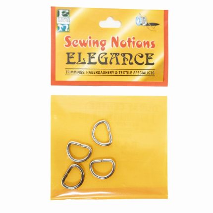 METAL D-RINGS 10 X 2MM SILVER