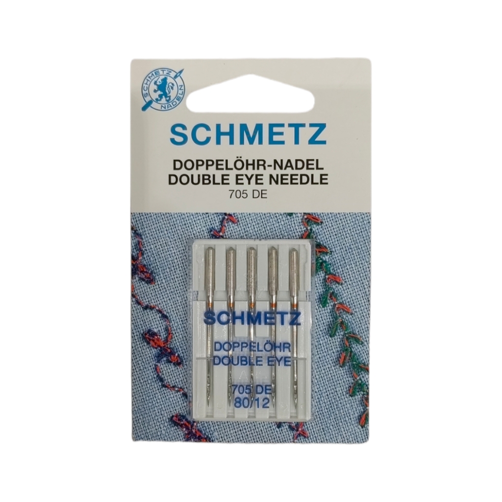 062D200DE.jpg SCHMETZ DOUBLE EYE NEEDLE 705 DE 80/12 - Image 1