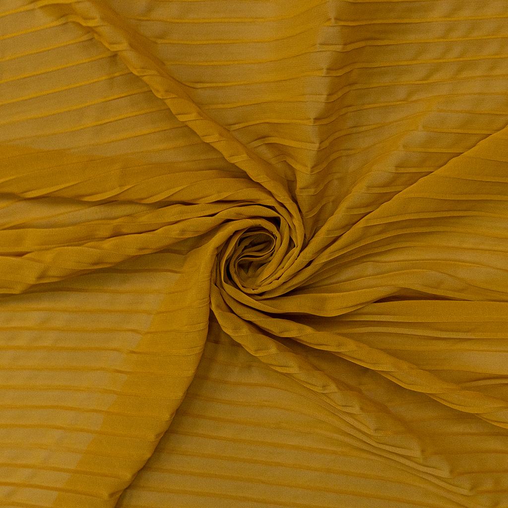 1010655FMUSTARD231.jpg 135CM PLEATED CHIFFON - MUSTARD - Image 1