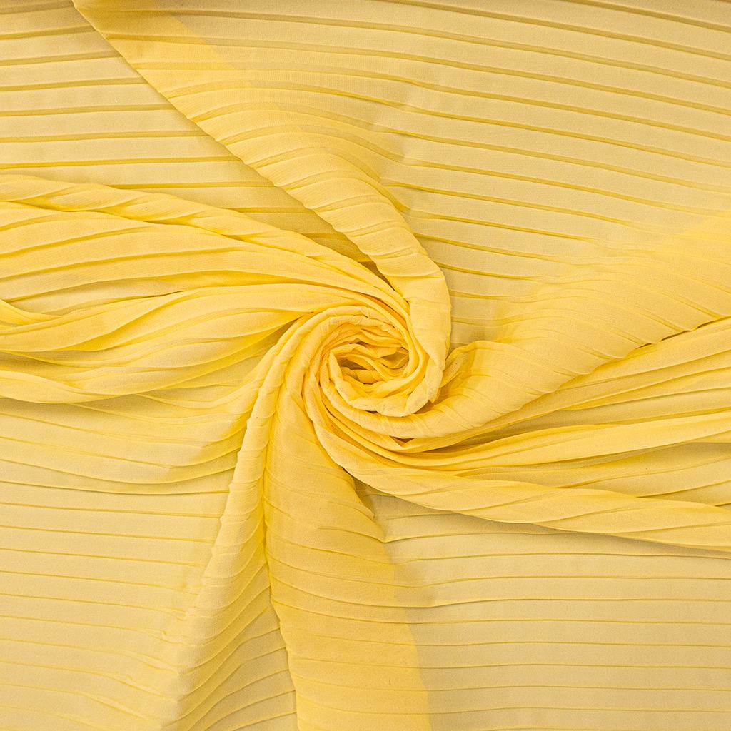 1010655FYELLOW231.jpg 135CM PLEATED CHIFFON - YELLOW - Image 1