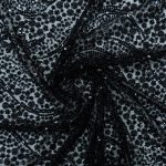 130CM SICILIAN BEADED TULLE- BLACK - Image 2