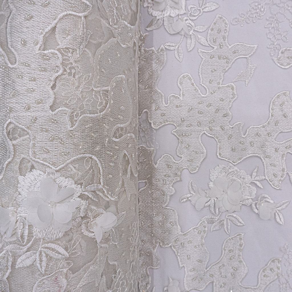 106375F3231.jpg BRIDAL WEAR WITH FLOWERS WHITE - Image 1