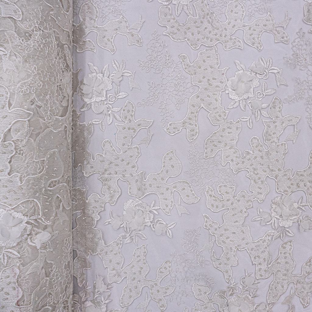 106375F3232.jpg BRIDAL WEAR WITH FLOWERS WHITE - Image 2