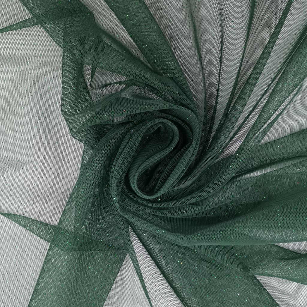 150GT5FBOTTLE20GREEN.jpg 150CM GLITTER TULLE - BOTTLE GREEN - Image 1