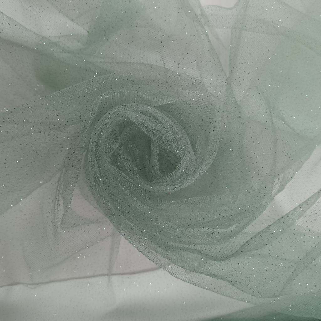 150GT5FMINT.jpg GLITTER TULLE (150CM)(MINT) - Image 1