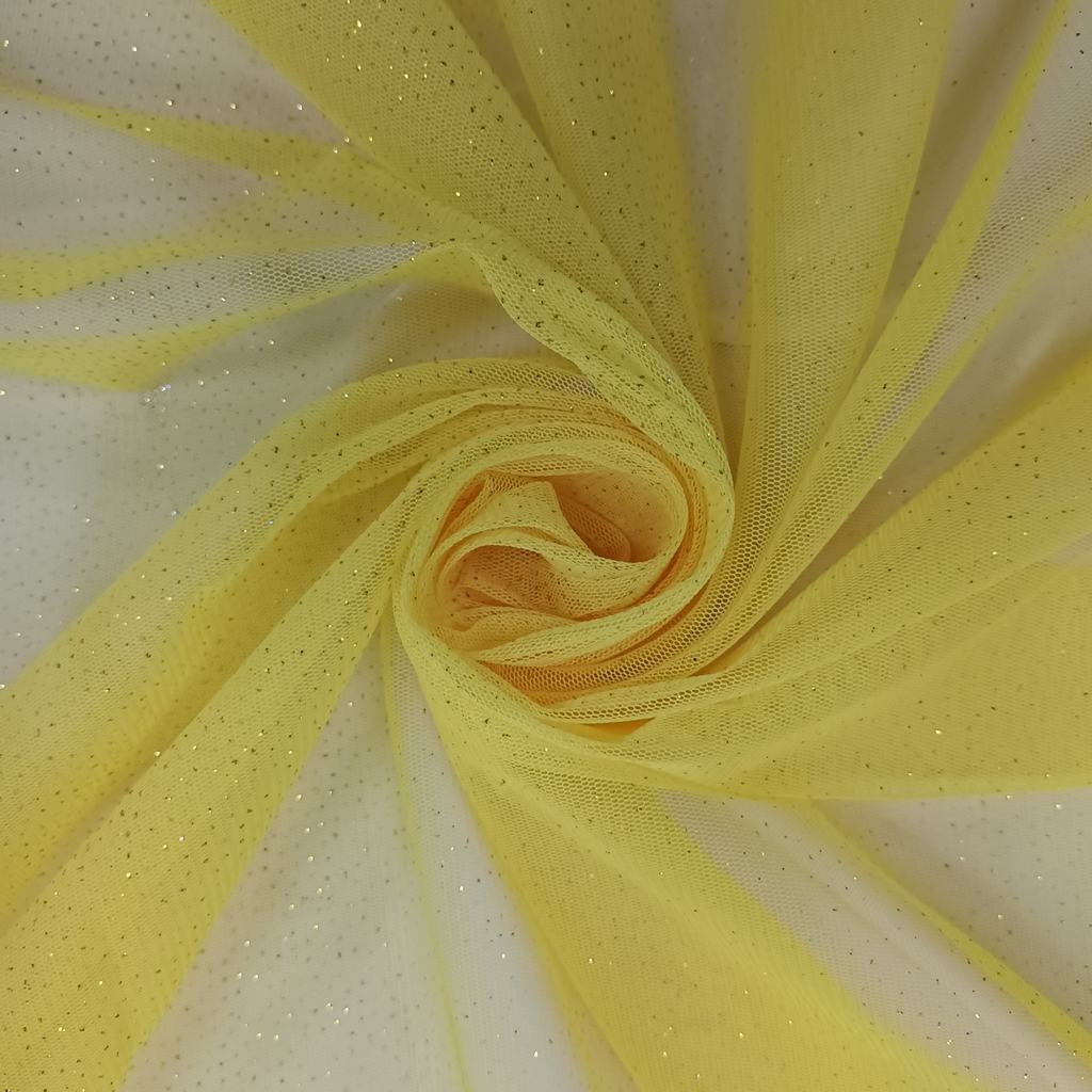 150GT5FYELLOW.jpg 150CM GLITTER TULLE-YELLOW - Image 1
