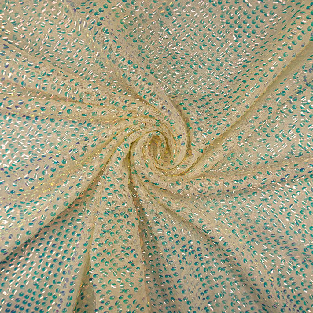 152725FLEMON232.jpg SEQUINS TULLE - LEMON - Image 2