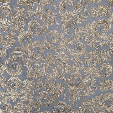 PAISELY DESIGN TULLE BLACK GOLD