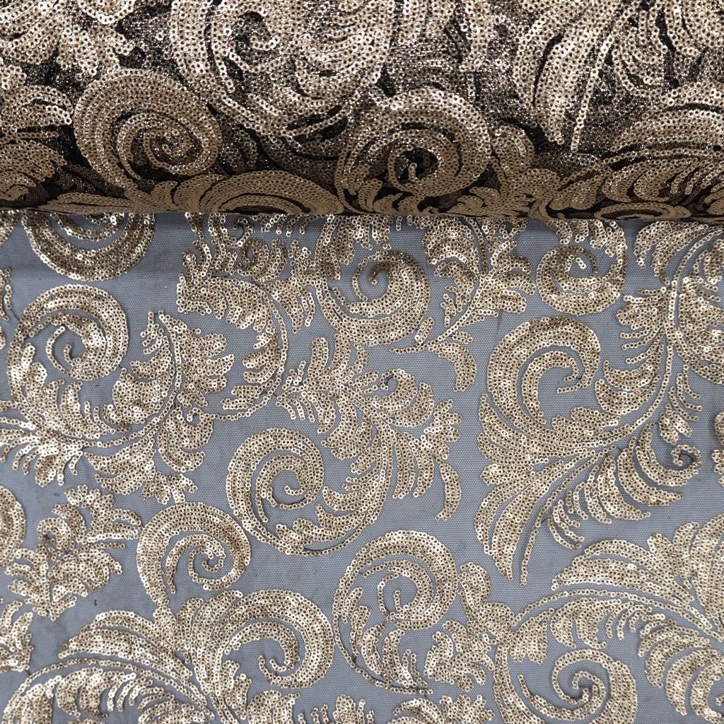 172055F2233.jpg PAISELY DESIGN TULLE BLACK GOLD - Image 3