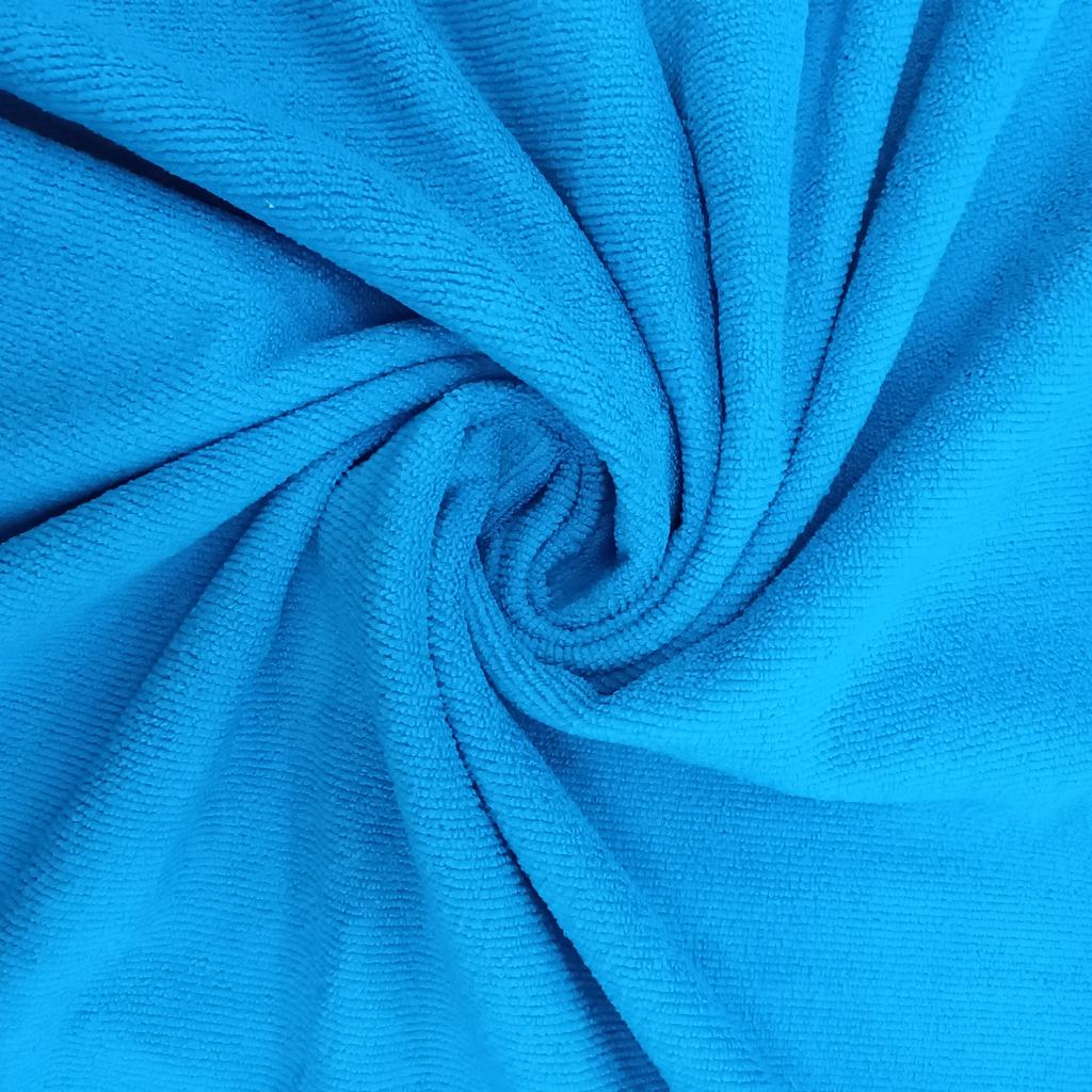 2055FLT20TURQ.jpg D/SIDE POLYESTER TOWELLING (150CM)(LT TURQ) - Image 1