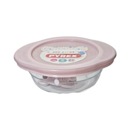 PYREX MY FIRST SQ DISH W/LID BPINK 350ML