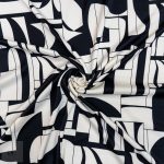 PRINTED HEAVY SATIN 150CM BLACK - Image 2