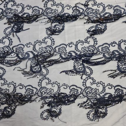 KOREAN TULLE + SEQ FRINGE EMB ROSE GOLD