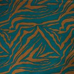 CASHMERE BRUSHED PTD ANIMAL STRIPES (150CM)(TEAL)