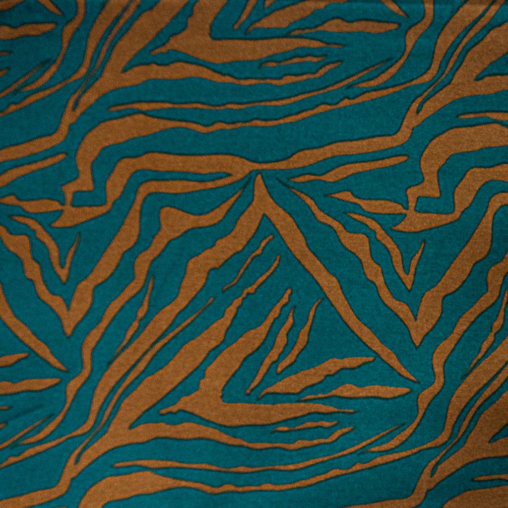 28652D125F14231.jpg CASHMERE BRUSHED PTD ANIMAL STRIPES (150CM)(TEAL) - Image 1