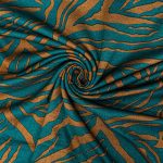 CASHMERE BRUSHED PTD ANIMAL STRIPES (150CM)(TEAL) - Image 2