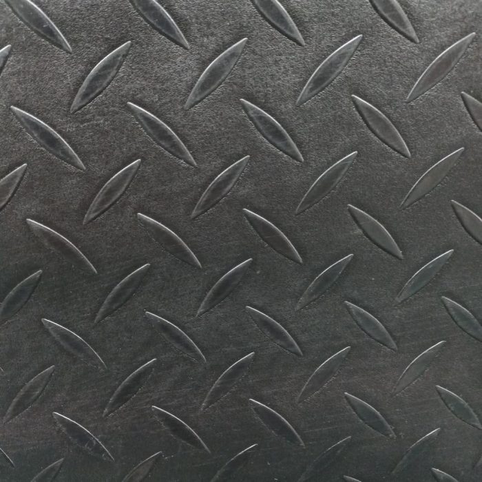 170CM PVC CAR MAT/FELT BACKING -CHEVRON/BLACK - Image 1
