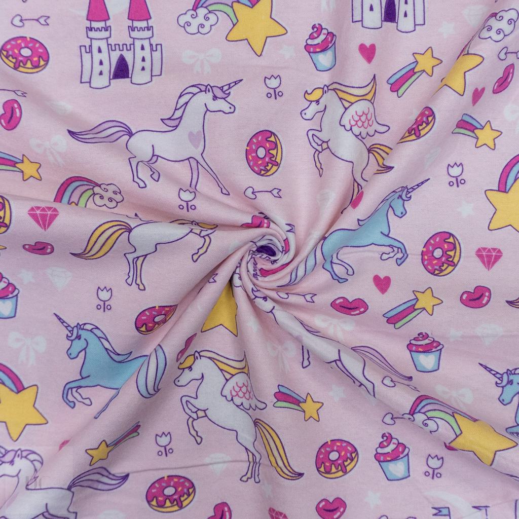 30332D15F19232.jpg CRAFT FLANNEL UNICORN CASTLE PINK - Image 2