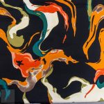 DULL SATIN 50D PRINT (150CM) 163 BLACK