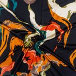 DULL SATIN 50D PRINT (150CM) 163 BLACK - Image 2