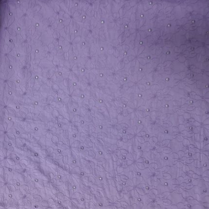 COTTON EMB-PURPLE ROSE