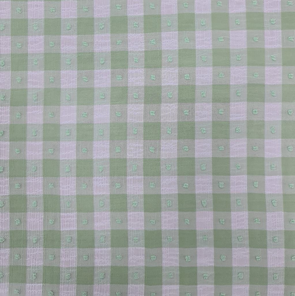 32232D75FGREEN.jpg DOBBY SEERSUCKER CHEEK PRINT-GREEN - Image 1