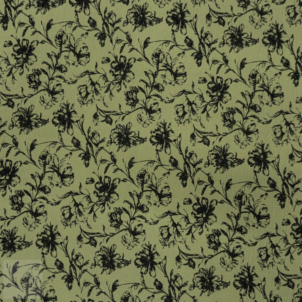 33022D85FOLIVE231.jpg BABY COTTON PRINT FLOWERS (150CM) - Image 1