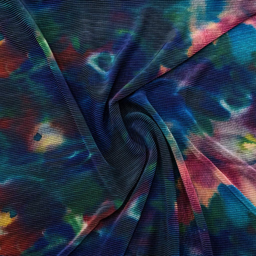 33202D225F2232.jpg PRINTED PLISSE PLEAT BERRY TEAL FLORAL - Image 2