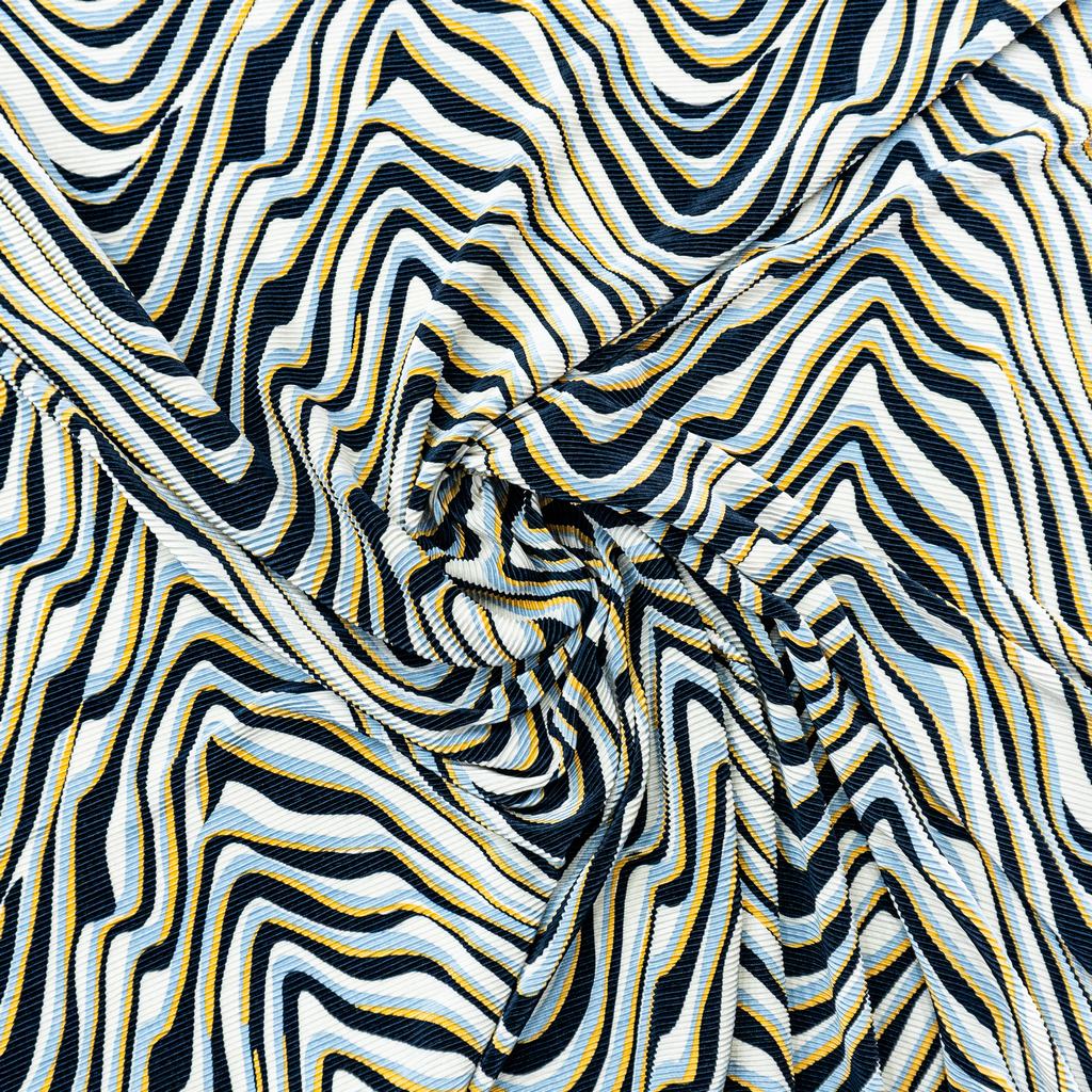 33202D225F4232.jpg PRINTED PLISSE PLEAT BLACK GOLD - Image 2