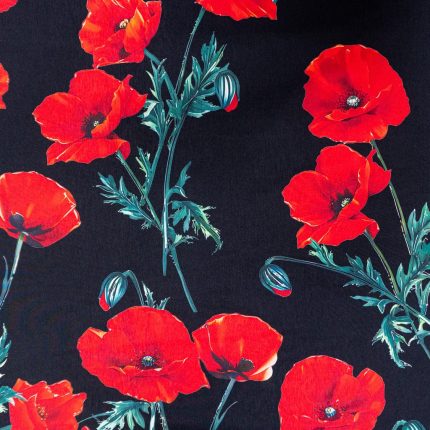 150CM DIGITAL PRINT STRETCH TAFFETA DAFFODIL