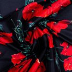 150CM DIGITAL PRINT STRETCH TAFFETA DAFFODIL - Image 2