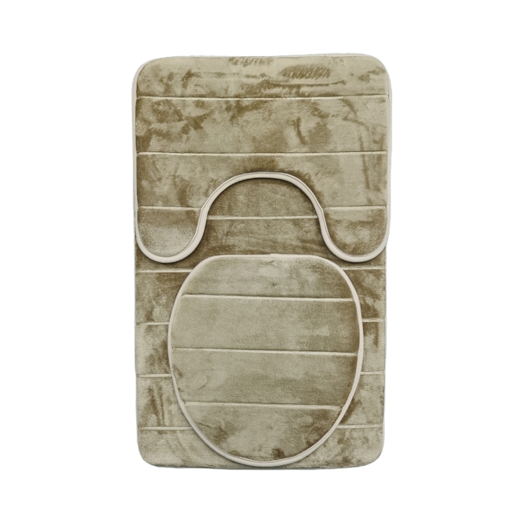 3MBAT2DM5FBE.jpg 3PC MEMORY BATHMAT MILAN BEIGE - Image 1