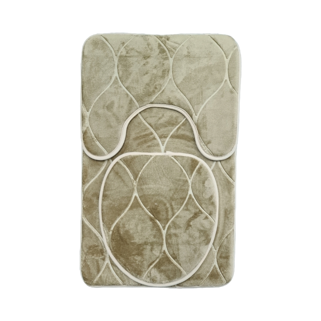 3MBAT2DV5FBE.jpg 3PC MEMORY BATHMAT VENICE BEIGE - Image 1