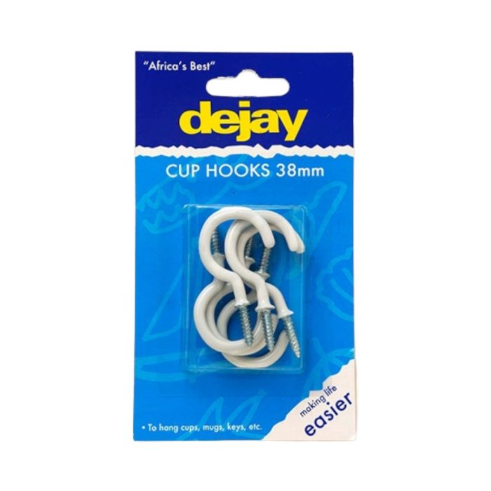 38MM CUP HOOK WHITE 6Pcs - Image 1