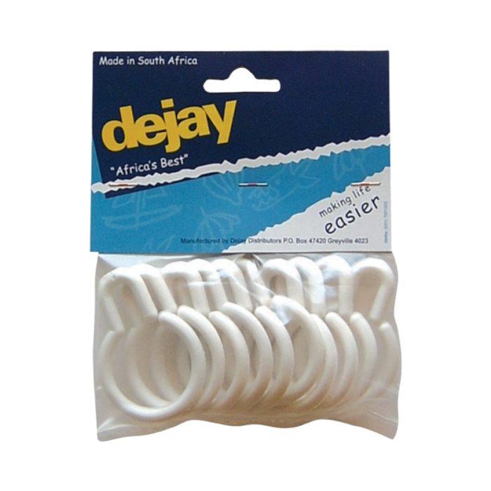 SHOWER CURTAIN RINGS PEAR SHAPED WHITE - Image 1