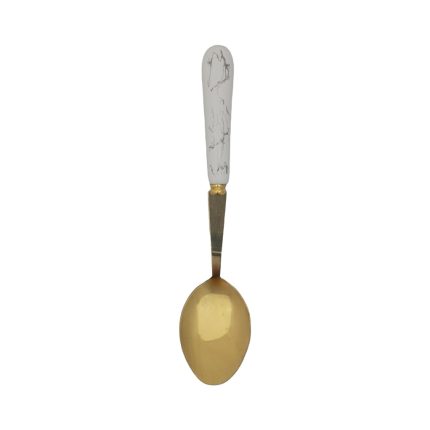 GOLD & WHITE MARBLE HANDLE TEASPOON