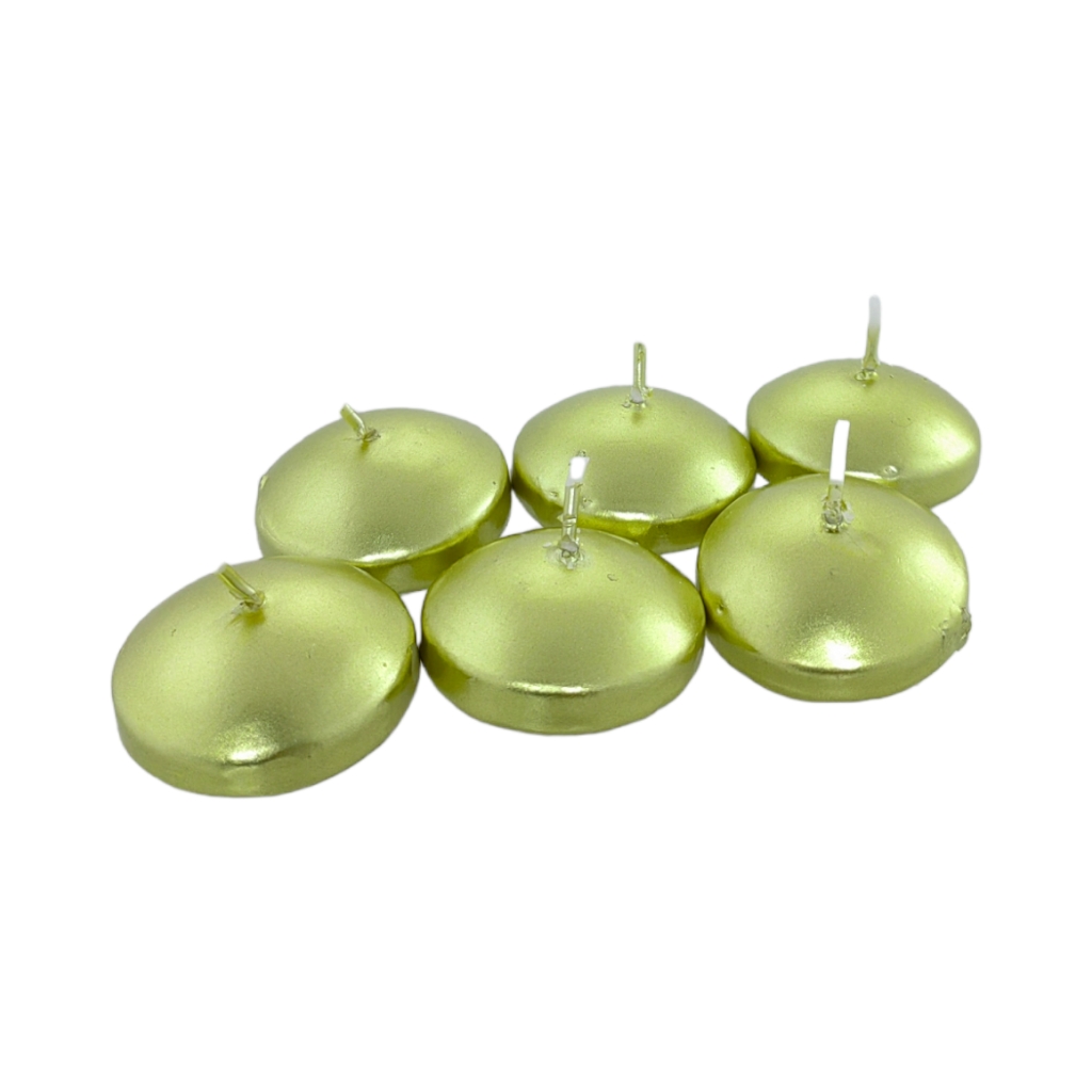 AH2DMFC5FGO.jpg METALLIC FLOATING CANDLE 6PK GOLD - Image 1