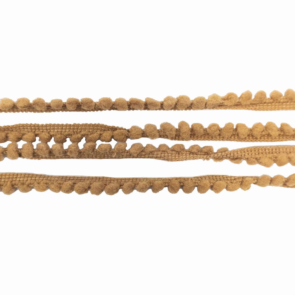 BRPP0875FCAM231.jpg POM POM BRAID SMALL -CAMEL - Image 1
