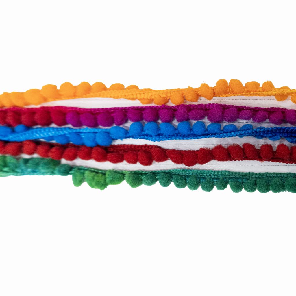 BRPP0875FMUC231.jpg POM POM BRAID SMALL -MULTI COLOUR - Image 1