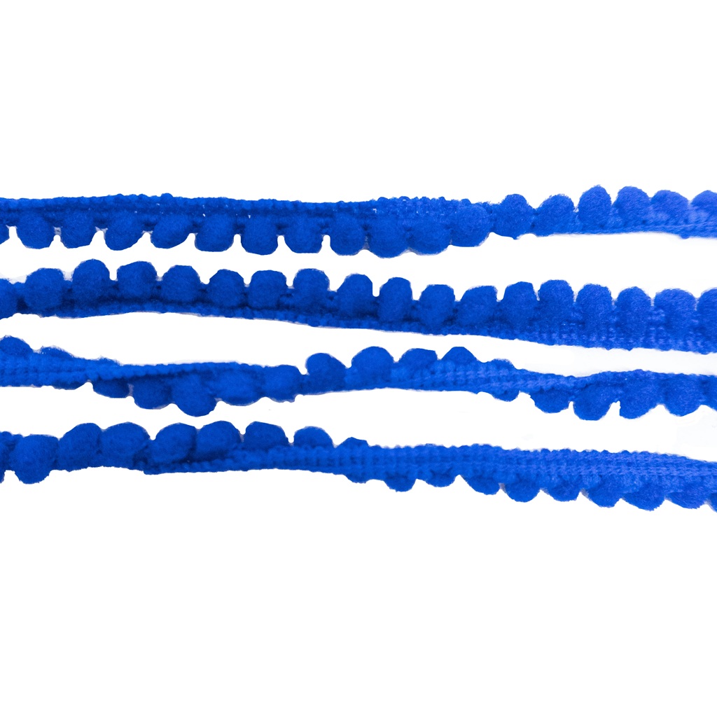 BRPP0875FRO231.jpg POM POM BRAID SMALL -ROYAL - Image 1