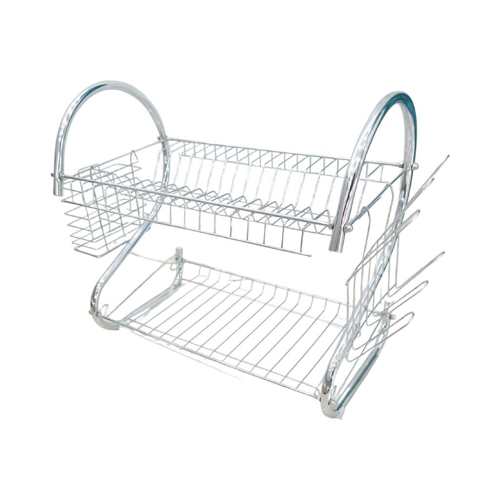C12D0152.jpg FINE LIVING DOUBLE LAYER DISHRACK CHROME - Image 1