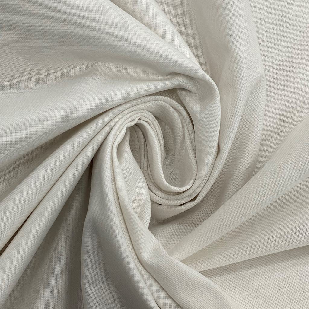 CALICO5FWHITE231.jpg 150CM CALICO/ ONGEBLYKDE LINNE - WHITE - Image 1