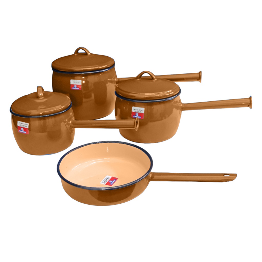 CB13300BR231.jpg CORDON 7PC BELLIED POT SET BROWN - Image 1