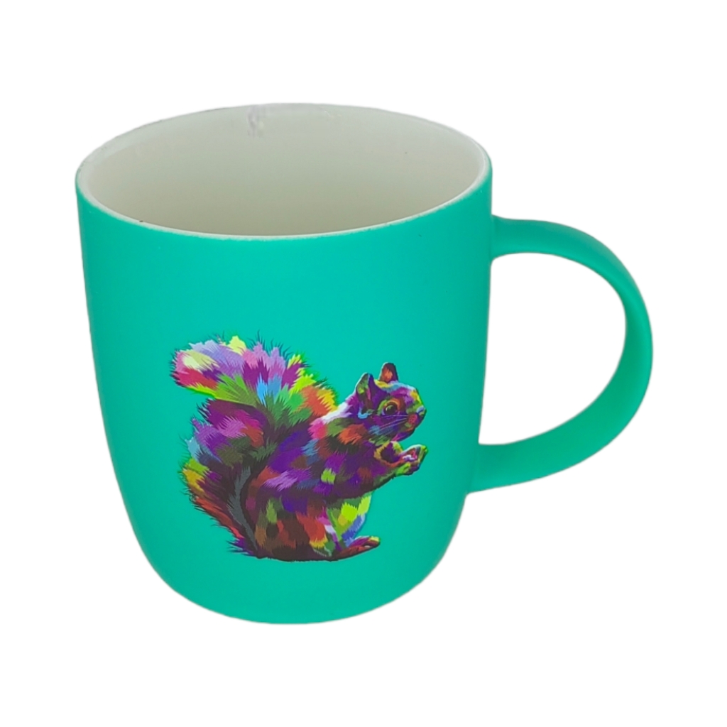 CC2D54085FG.jpg NEON ANIMAL MUGS GREEN SQUIRREL - Image 1