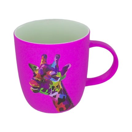 NEON ANIMAL MUGS PINK GIRAFFE