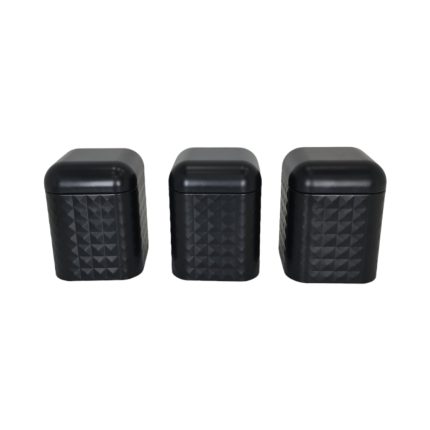 DIAMOND CANISTER SET 3PC-BLACK
