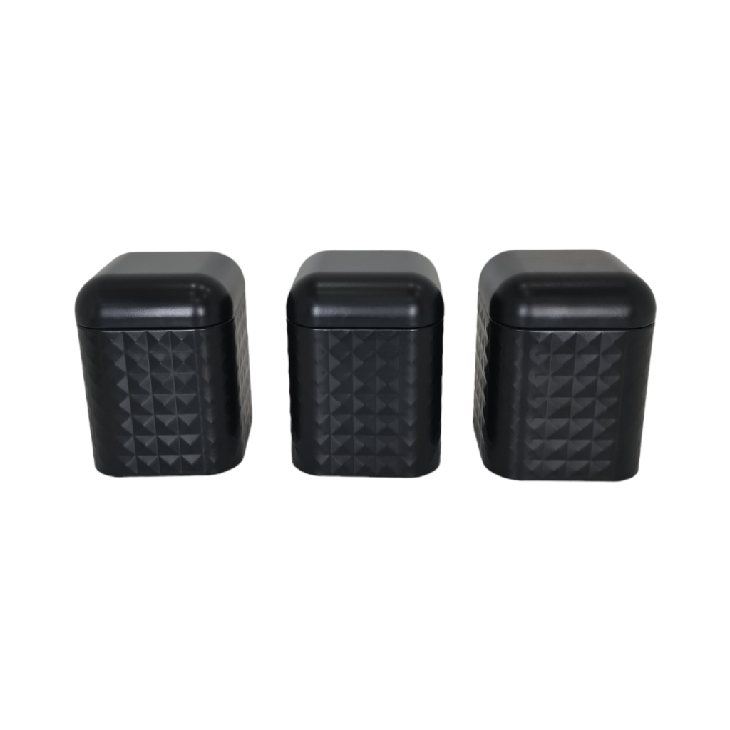 CH2D856231.jpg DIAMOND CANISTER SET 3PC-BLACK - Image 1