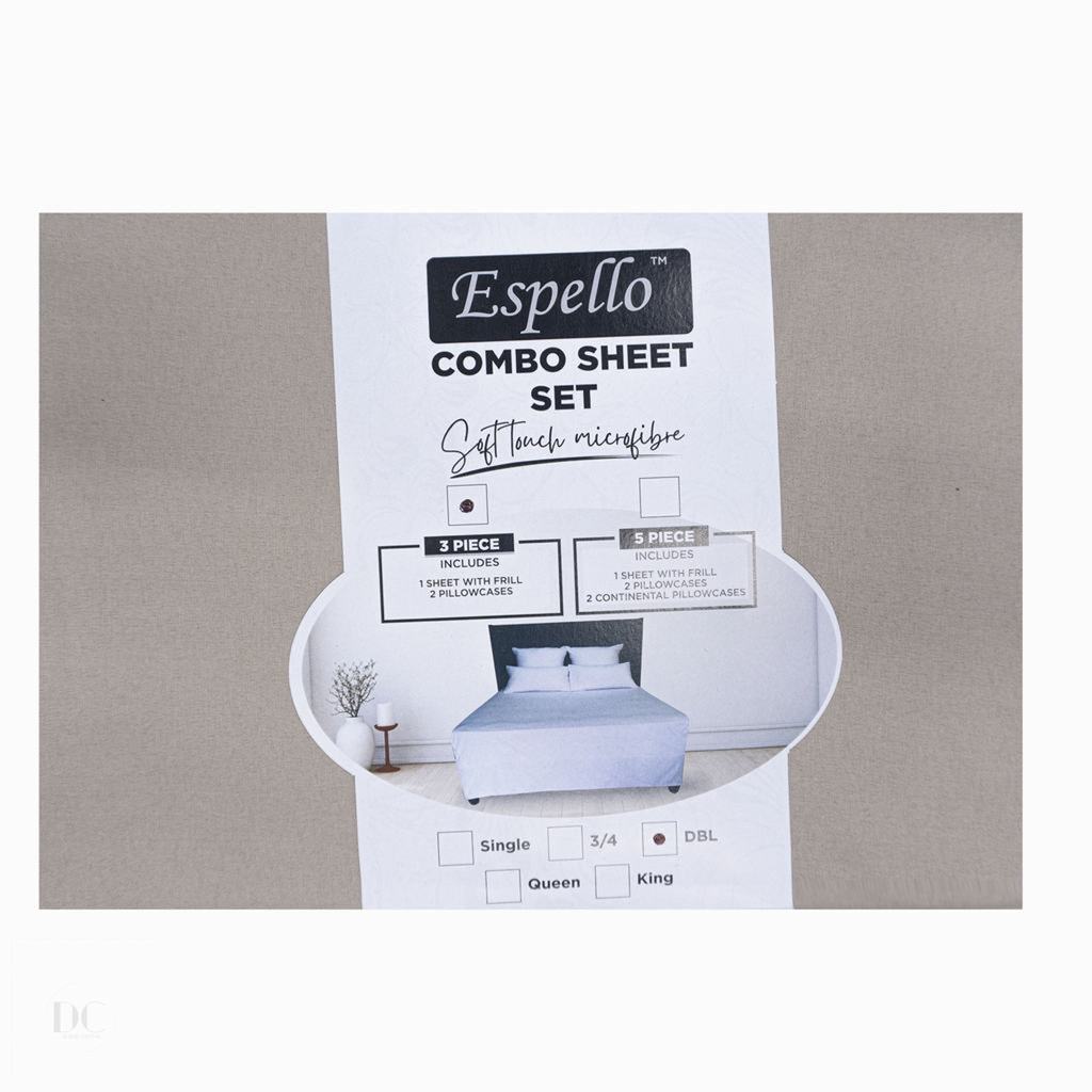 CMDBL5FNA231.jpg MICROFIBRE 90GSM COMBO DBL 3PC -NATURAL - Image 1