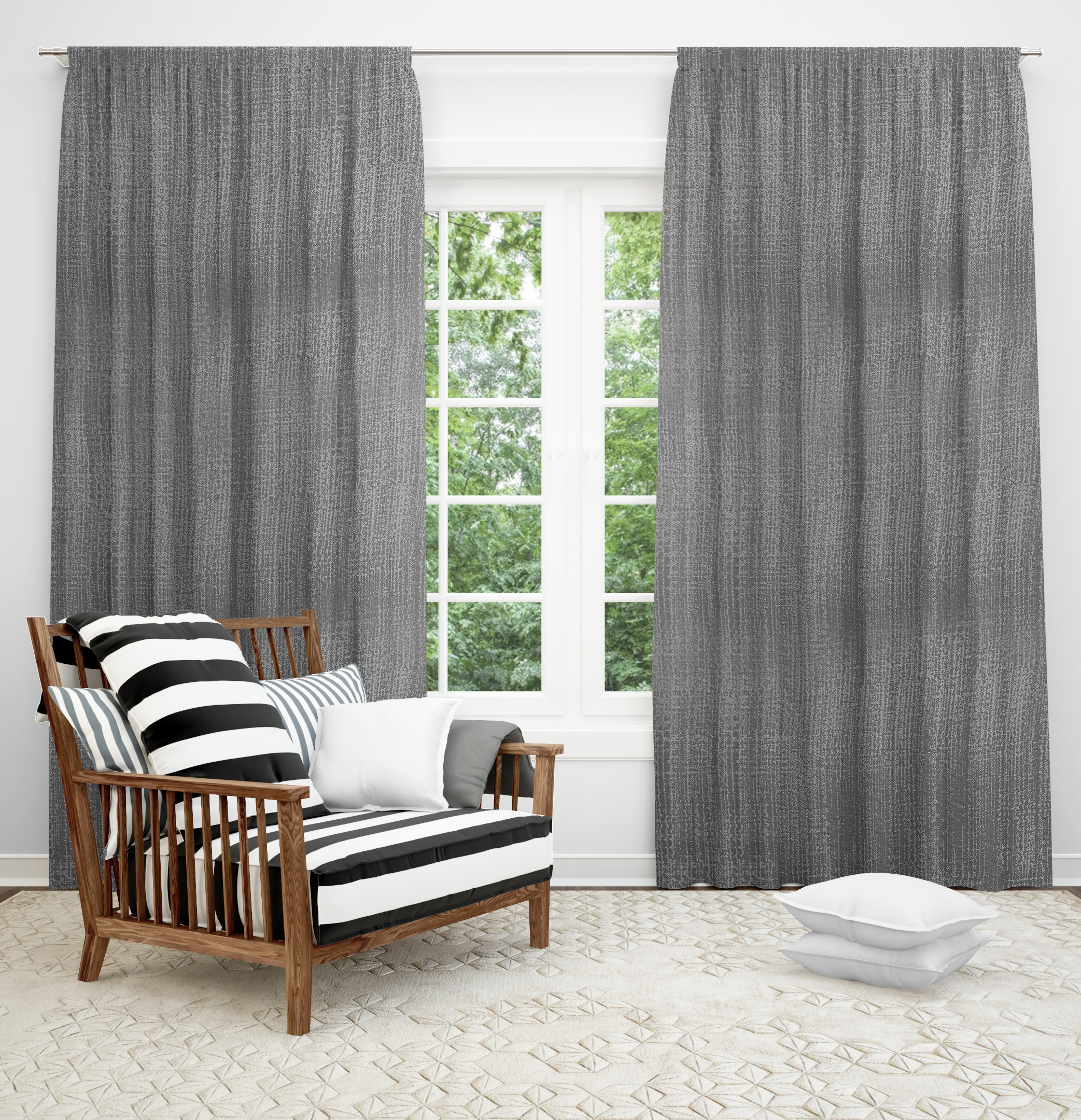 DC12DYX505FSILVER232.jpg 280CM CURTAINING FABRIC SILVER - Image 2