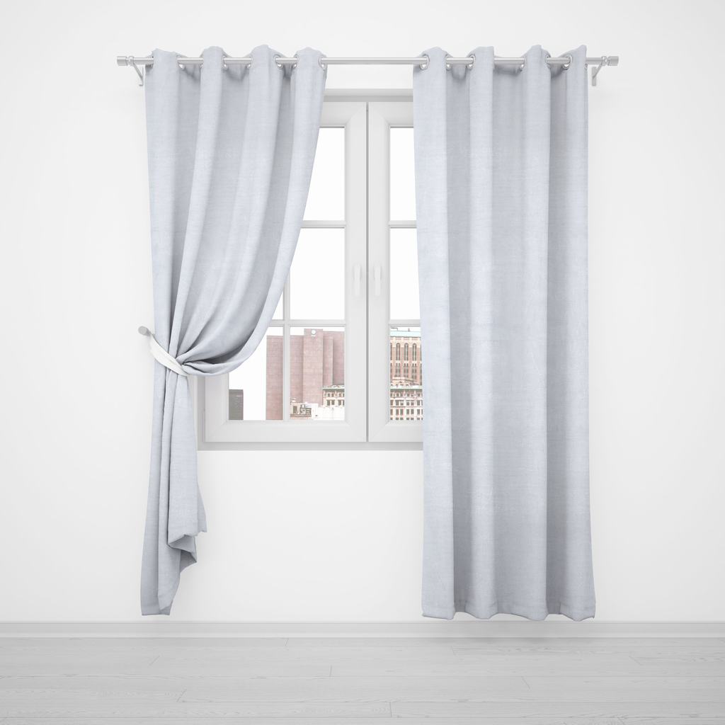 DC2DMLSE5FSI232.jpg MARBLE LEAF SHEER EYELET 500X220CM - SILVER - Image 2